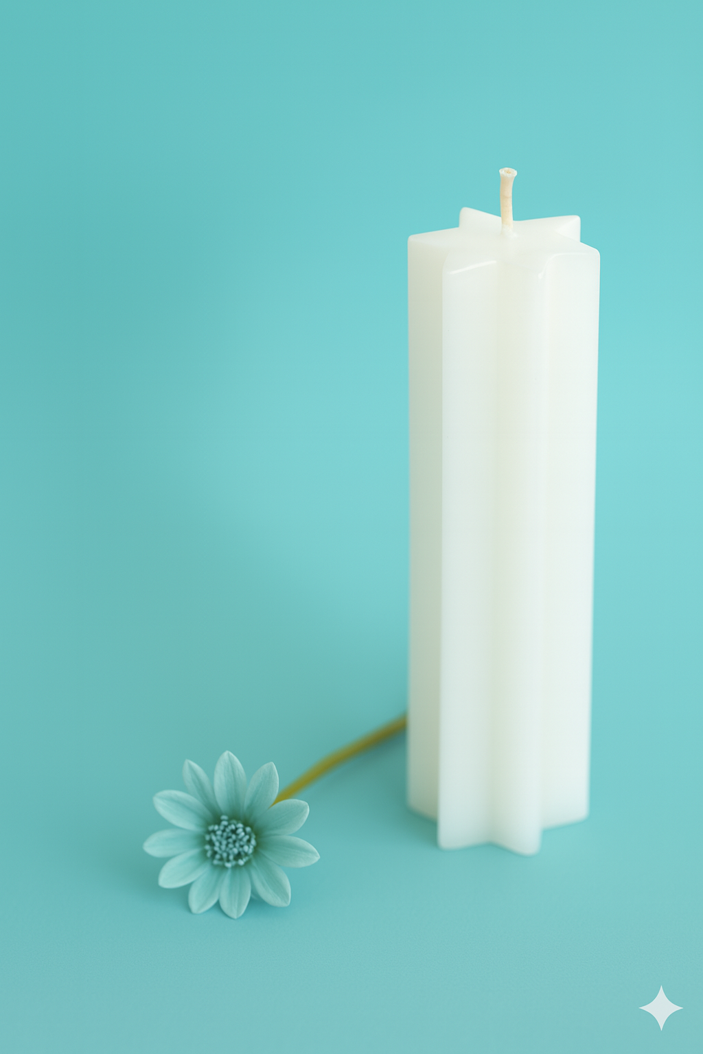 Single color star candle