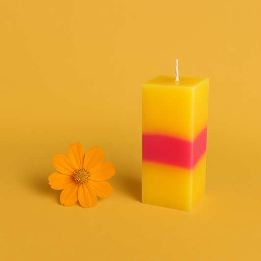 3 color square candle