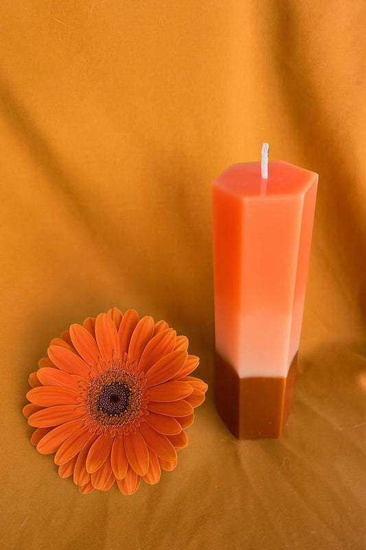 3 color hexagonal candle